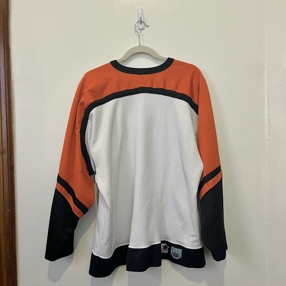 1990s Starter Philadelphia Flyers Jersey Hockey NHL Vintage Orange Black VTG XL - Picture 3 of 5